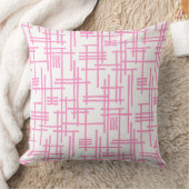 抽象芸術線120923 – 白のピンク クッション (ブランケット)