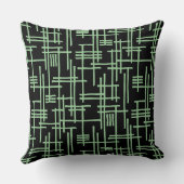 抽象芸術線120923 – 黒の薄れた緑 クッション (裏面)