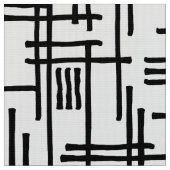 抽象芸術線120923 – 黒（白） ファブリック (クローズアップ)