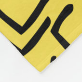 抽象芸術線130318 – 黄色#fff300黒 フリースブランケット (角)