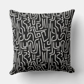 抽象芸術線130318 – 黒の上の白 クッション (裏面)