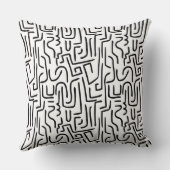 抽象芸術線130318 – 黒（白） クッション (裏面)