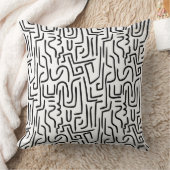 抽象芸術線130318 – 黒（白） クッション (ブランケット)