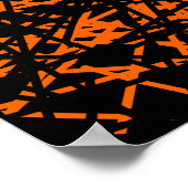 抽象芸術線 – オレンジ ポスター (角)