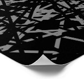 抽象芸術線 – グレー ポスター (角)