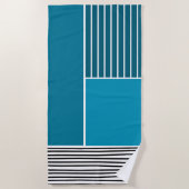 抽象芸術線 ビーチタオル (正面)