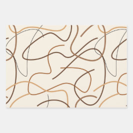 抽象芸術線 ラッピングペーパーシート