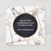 抽象芸術線 |大理石 |金ゴールド斑点バナー スクエア名刺 (裏面)