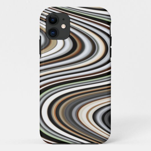 抽象芸術線(淡い茶色)/ベージュ/ターコイズ青 Case-Mate iPhoneケース (裏面)