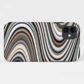 抽象芸術線(淡い茶色)/ベージュ/ターコイズ青 Case-Mate iPhoneケース (裏面(横))