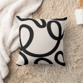 抽象芸術線（白黒） クッション (ブランケット)