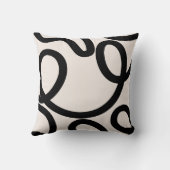 抽象芸術線（白黒） クッション (裏面)