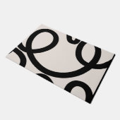 抽象芸術線（白黒） ドアマット (アングル)