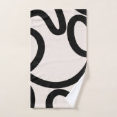 抽象芸術線(白黒) バスタオルセット (ハンドタオル)