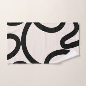 抽象芸術線(白黒) バスタオルセット (ハンドタオル)