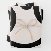 抽象芸術線（白黒） ラッピングペーパーシート (インサイチュ)