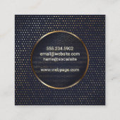 抽象芸術線 |金ゴールド斑点バナー スクエア名刺 (裏面)