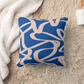 抽象芸術線(青) クッション (ブランケット)