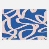 抽象芸術線（青） ラッピングペーパーシート (正面3)