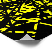 抽象芸術線 – 黄 ポスター (角)