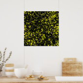 抽象芸術線 – 黄 ポスター (キッチン)