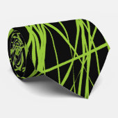 抽象芸術線 – 黒の火星の緑 ネクタイ (ロール)