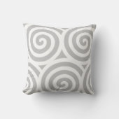 抽象芸術緩和曲線の幾何形状(灰色と白) クッション (正面)