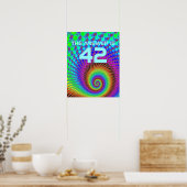 抽象芸術緩和曲線フラクタル+ことわざ ポスター (キッチン)