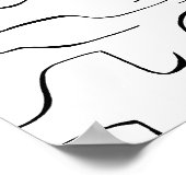 抽象芸術縦横の線のアート – 白い背景 ポスター (角)