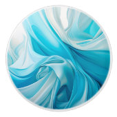 抽象芸術織物青インスパイアセラミックノブ セラミックノブ (正面)