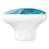 抽象芸術織物青インスパイアセラミックノブ セラミックノブ (側面)