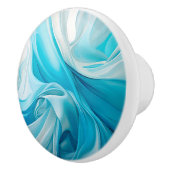 抽象芸術織物青インスパイアセラミックノブ セラミックノブ (右)