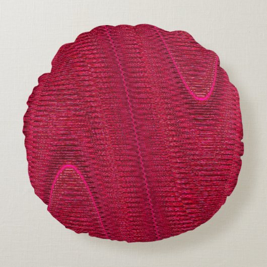 抽象芸術織糸、マゼンタラウンド装飾用クッション ラウンドクッション (正面)