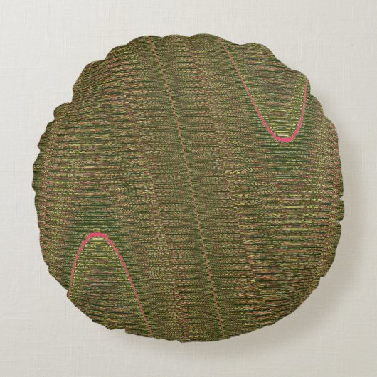 抽象芸術織糸、リットグリーンラウンド装飾用クッション ラウンドクッション (正面)