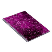抽象芸術美しいハートを紫動揺して色のバックに ノートブック (右側)
