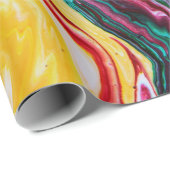 抽象芸術美しい水色海 ラッピングペーパー (ロールコーナー)