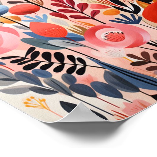 抽象芸術美しい花 ポスター (角)