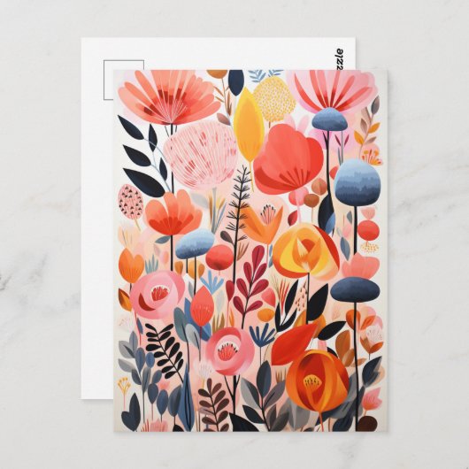 抽象芸術美しい花 ポストカード (正面/裏面)