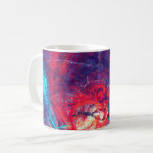 抽象芸術美しい赤と青の明るい色の背景 コーヒーマグカップ (正面左)
