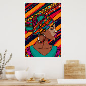 抽象芸術美女 ポスター (キッチン)