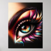 抽象芸術美容接眼の女性 ポスター (正面)