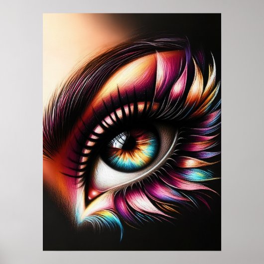 抽象芸術美容接眼の女性 ポスター (正面)