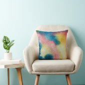 抽象芸術美術とカラフル鮮やかなインクと水彩 クッション (椅子)