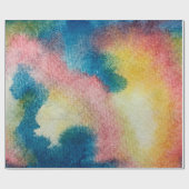 抽象芸術美術とカラフル鮮やかなインクと水彩 ラッピングペーパー (フラット)