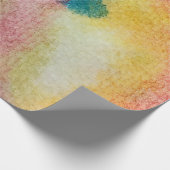 抽象芸術美術とカラフル鮮やかなインクと水彩 ラッピングペーパー (角)