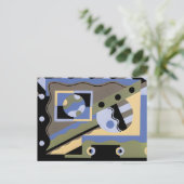 抽象芸術美術の幾何学模様 ポストカード (スタンド正面)