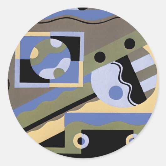 抽象芸術美術の幾何学模様 ラウンドシール (正面)