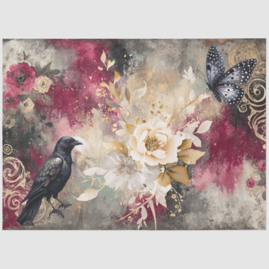 抽象芸術美術大学の動揺して花模様 薄葉紙 (正面)