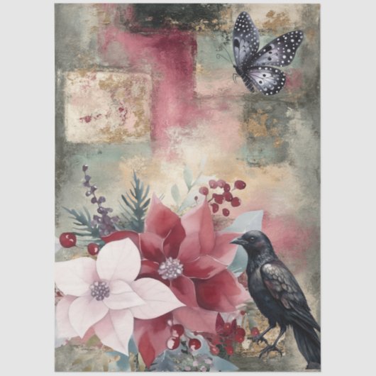 抽象芸術美術大学の動揺して花模様 薄葉紙 (正面)