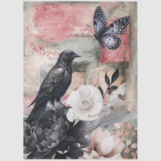 抽象芸術美術大学の動揺して花模様 薄葉紙 (正面)